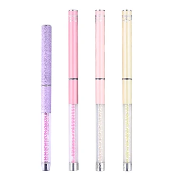 

1Pc UV Gel Liner Drawing Brush 5mm-20mm Colorful Bead Handle with Cap Painting Pen Polish Nail Art Tool 4 Sizes