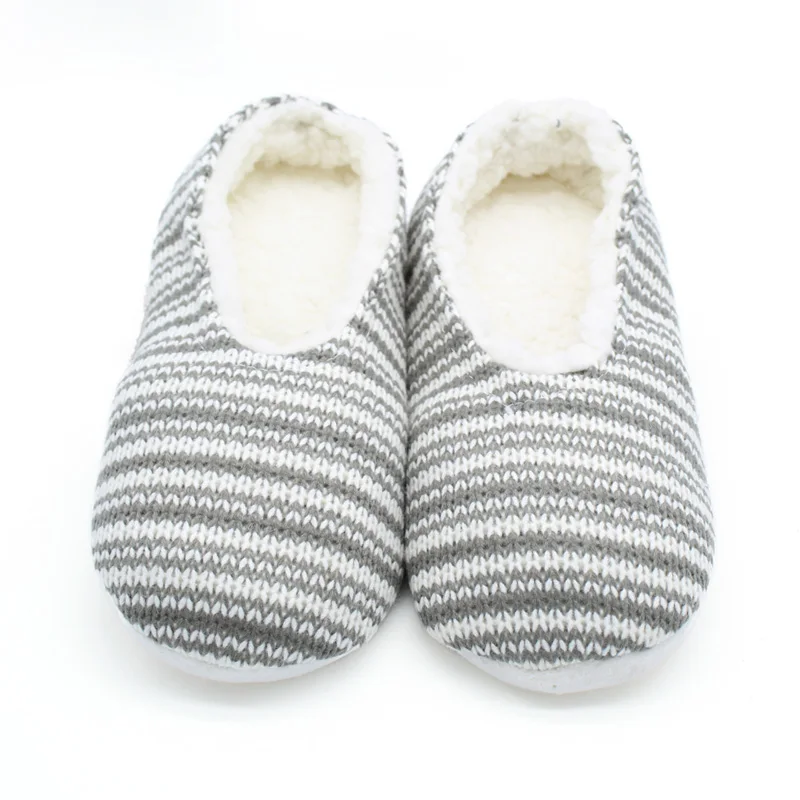 STONE VILLAGE New Arrival Winter Warm Plush Slippers Knit Cotton Home Slippers Women Slipper Shoes Free Size 27cm