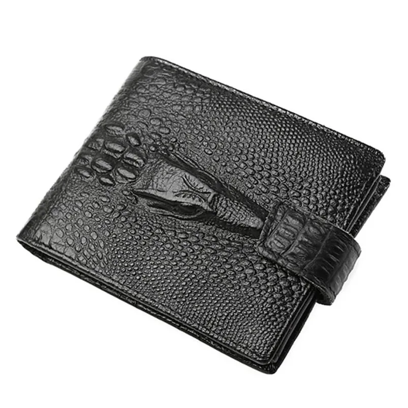 

Famous Brand Designer Fashion Cow Leather Wallets For Men with Crocodile Styish Purses carteira masculina Portefeuille