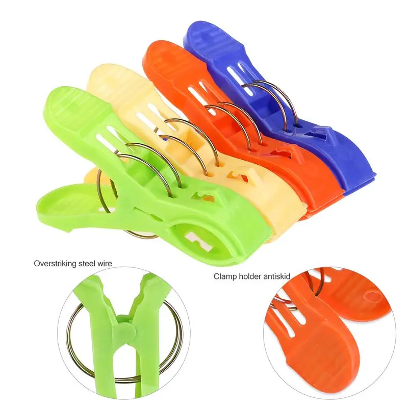 16pcs Large Sized Bright Color Plastic Beach Towel Clips Quilt Clipsin