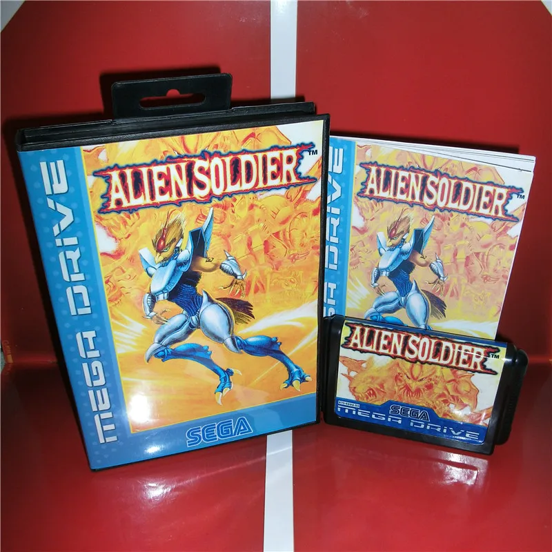 

Alien Soldier EU Cover Version Card with Manual for MegaDrive Video Game Console 16 bit MD Cartridge