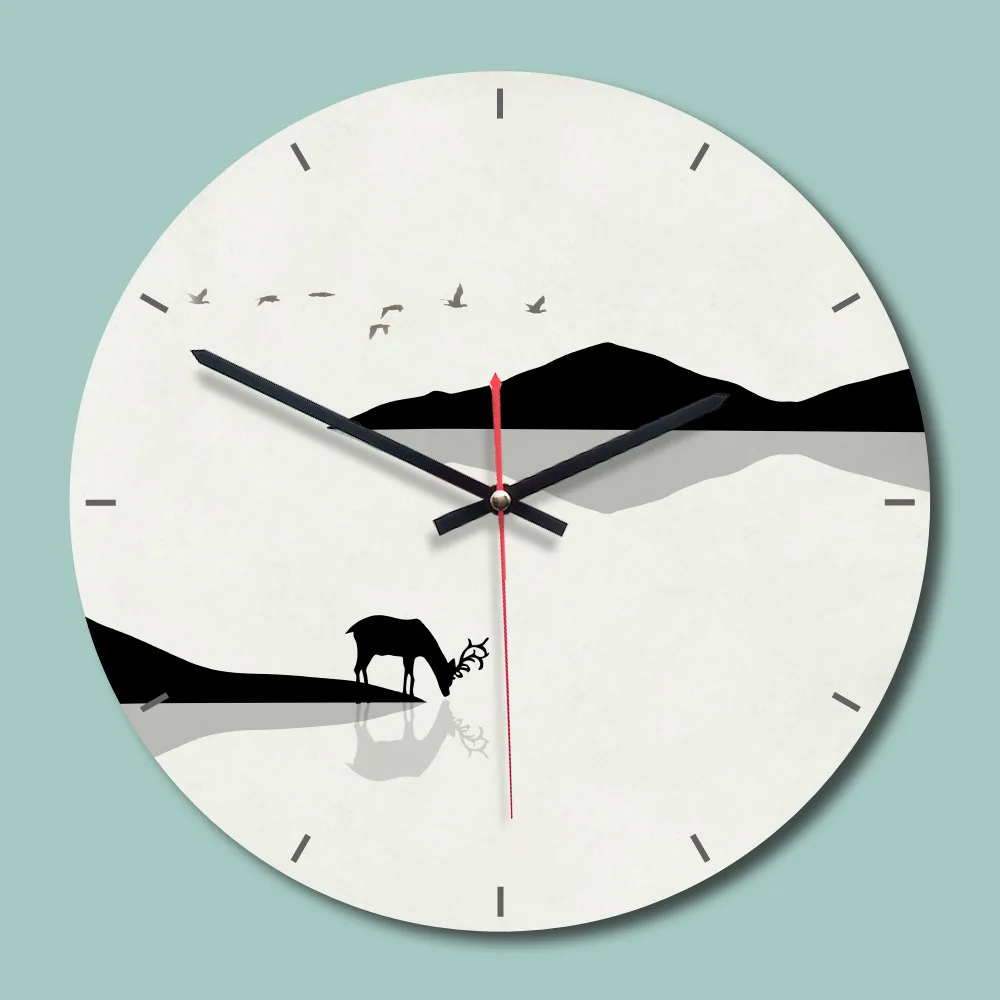 

Acrylic Creative Home Decoration Modern Quartz Movement Wall Clocks Round 12" Still Life Living Room Hanging Clocks