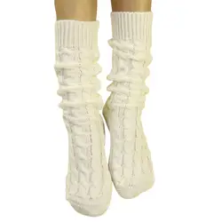 Женские носки теплые для девочек конопли сапог с цветами манжеты теплые вязаные гетры средней длины Носки Без Пятки модный стиль