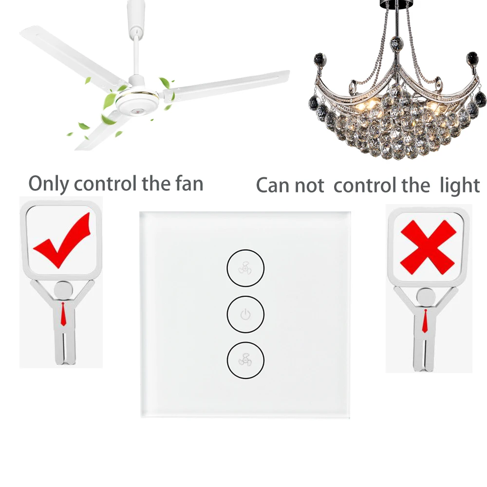 Us 20 72 26 Off Eu Us Wifi Smart Ceiling Fan Switch Smart Home Mobile App Remote Control Work With Amazon Alexa Google Home No Hub Required In Smart