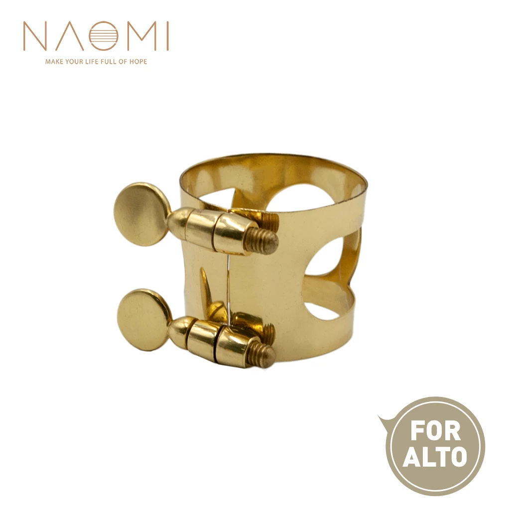 

NAOMI Alto Sax Mouthpiece Ligature Metal Ligature For Alto Saxophone Mouthpiece With Double Screws Gold Color New