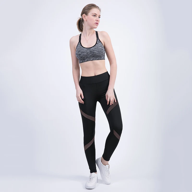 Каминского черный Athleisure длинные брюки для Для женщин летние упругие Slim Fit Леггинсы узкие брюки стильная женская обувь сетки сращивания