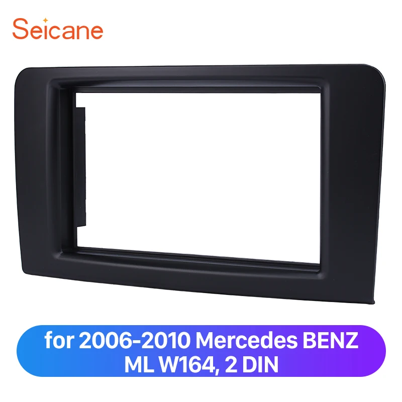 

Seicane 2 Din Car Radio Fascia Trim Frame Kit in Dash for 2006 2007 2008 2009 2010 Mercedes BENZ ML W164 Surrounded Panel Plate