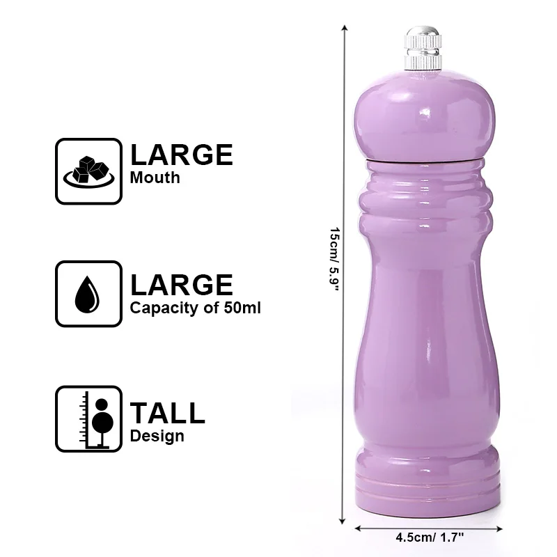 6-Wood-Pepper-Mill-Solid-Wood-and-Adjustable-Ceramic-Pepper-Grinder-Purple