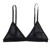 Soutien-gorge noir en maille pour femme Semi-transparente, bretelles réglables, sans fil, sous-vêtements souples et respirants pour dames ► Photo 1/6