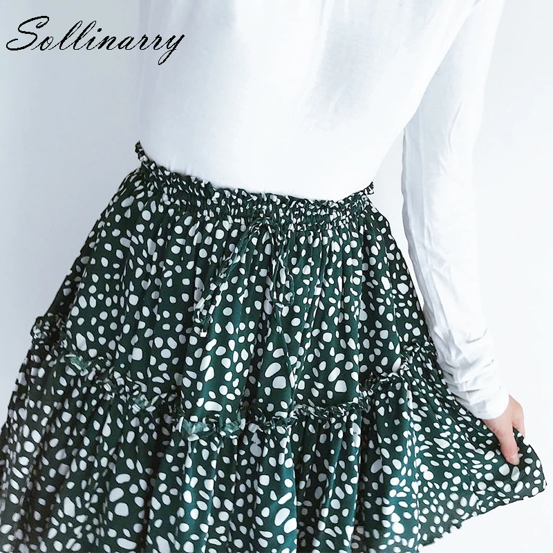 Sollinarry/Повседневные базовые эластичные короткие женские юбки с высокой талией в