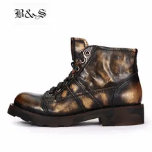 Черные и уличные мужские ботинки ручной работы в стиле ретро с большим носком индивидуальные винтажные Кожаные стильные короткие сапоги с толстой подошвой