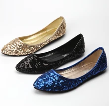 Hot 2016 New Arrival Lady Shoes Glitter Point Toe Flat Shoes Evening Women Shoes Elegant Comfortable Woman Leisure Flats C020