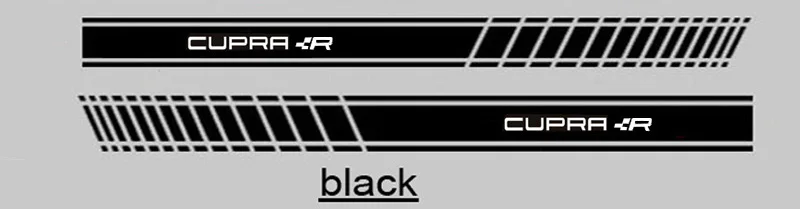 1 пара KK автомобиля боковой стикер тела для SEAT Leon CUPRA R автомобильные аксессуары - Название цвета: black CUPRA R