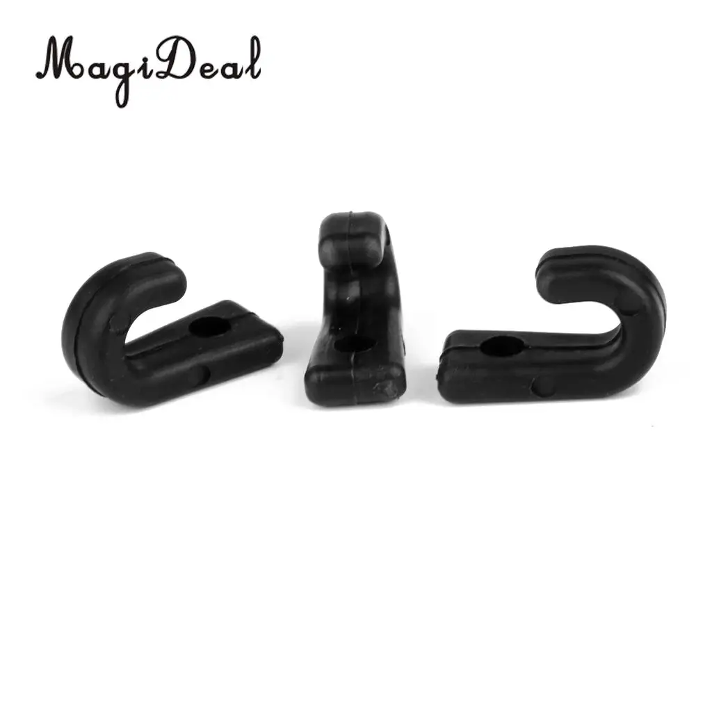 MagiDeal Hot Sale 6Pc Nylon Single Hole Lashing J-shaped Hook for Bungee Kayak Canoe Paddle Board Outfitting Rigging Replacement