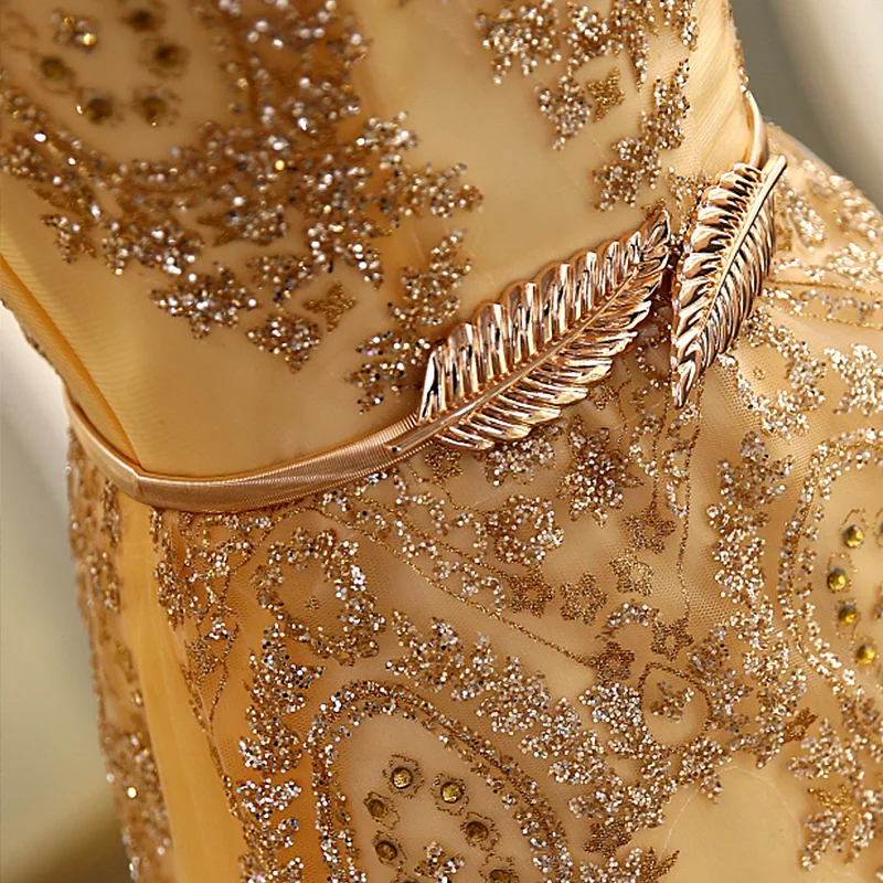 В китайском стиле вечернее платье, пикантное тонкая сетка с О-образным вырезом Свадебное платье с аппликацией Улучшенный чёнсам Vestidos Размеры S-3XL