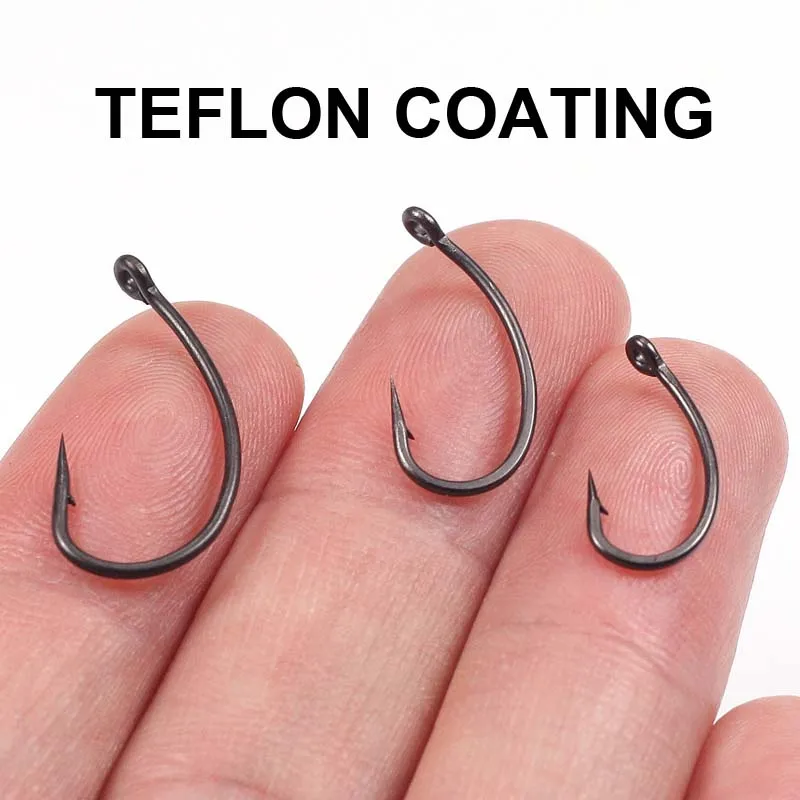 

Haiwee 20pcs Carp Fishing Hook Matt Black Teflon Coating Gnippen Hooks made in japan