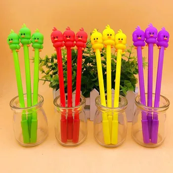 

4 Pcs Kawaii Korean Stationery Cute Duck Neutral Gel Pen Cartoon 0.35mm Black Signature Pen Office School Supplies