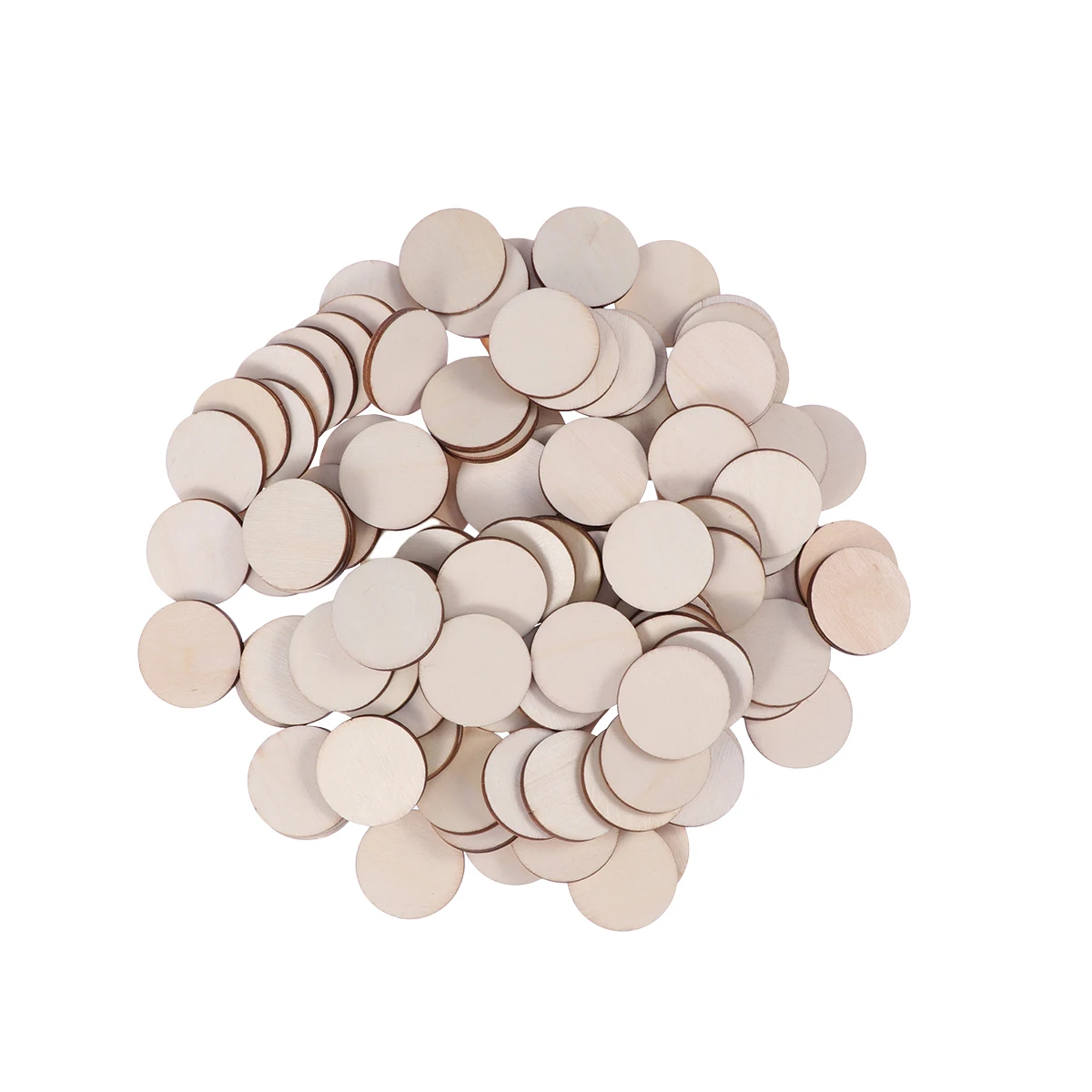 

100pcs 10mm 20mm Wood Slices DIY Wood Crafts Round Wooden Ornament DIY Craft Wood Piece for Art Crafts Project Home Decoration