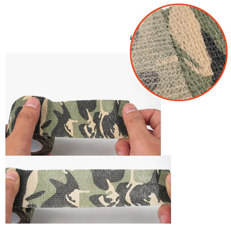 Multi-functional Camo Tape Non-woven Self-adhesive Camouflage Wrap Hunting Cycling Waterproof Non-Slip Camo Stealth Tape