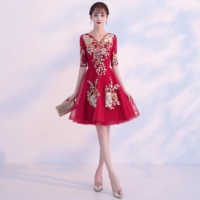 Синее винтажное китайское традиционное женское атласное Qipao Сексуальное Тонкое Платье Чонсам с v-образным вырезом элегантное вечернее платье vestidos