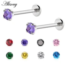 Alisouy 1 adet 16G cerrahi çelik kaş yüzük küpe Tragus Cartliage Piercing Segment yüzük dudak Labret dil Piercing takı