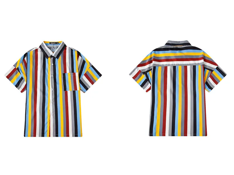 Vertical Striped Beach Shirts 2