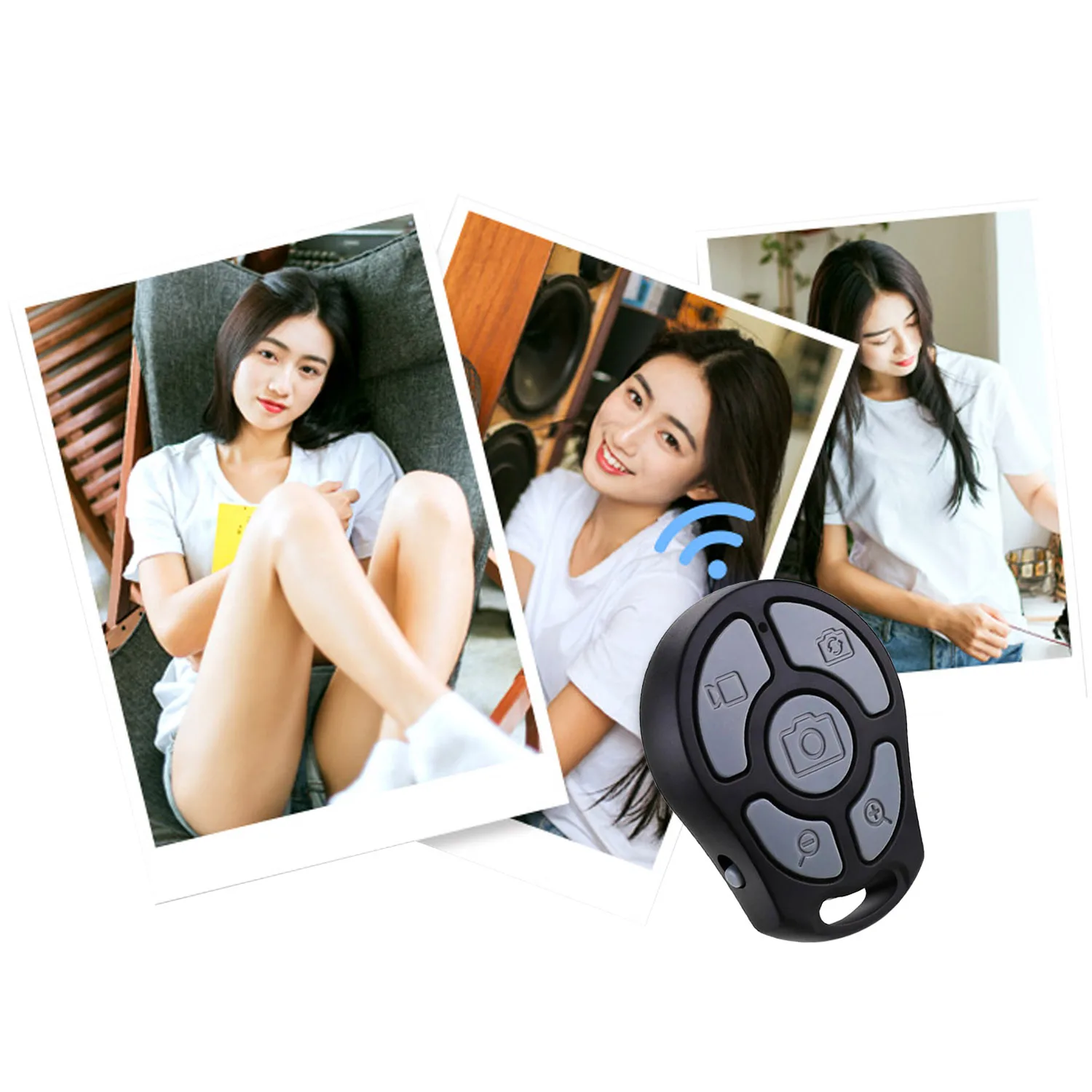 

Gosear Bluetooth Selfie Remote Shutter Control Zoomable Focus Phone Camera Shutter Release for iPhone X 8 7 6 Plus Smartphones