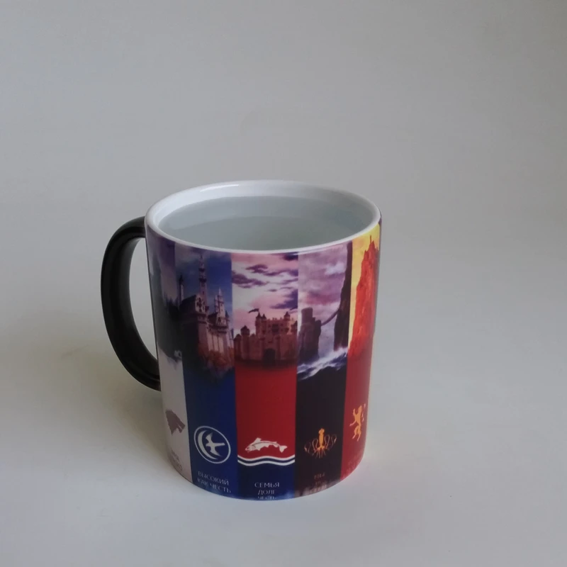 

1PCS Color Change Mug Discoloration Cup GAME OF THRONES Totem badge Pattern Changing