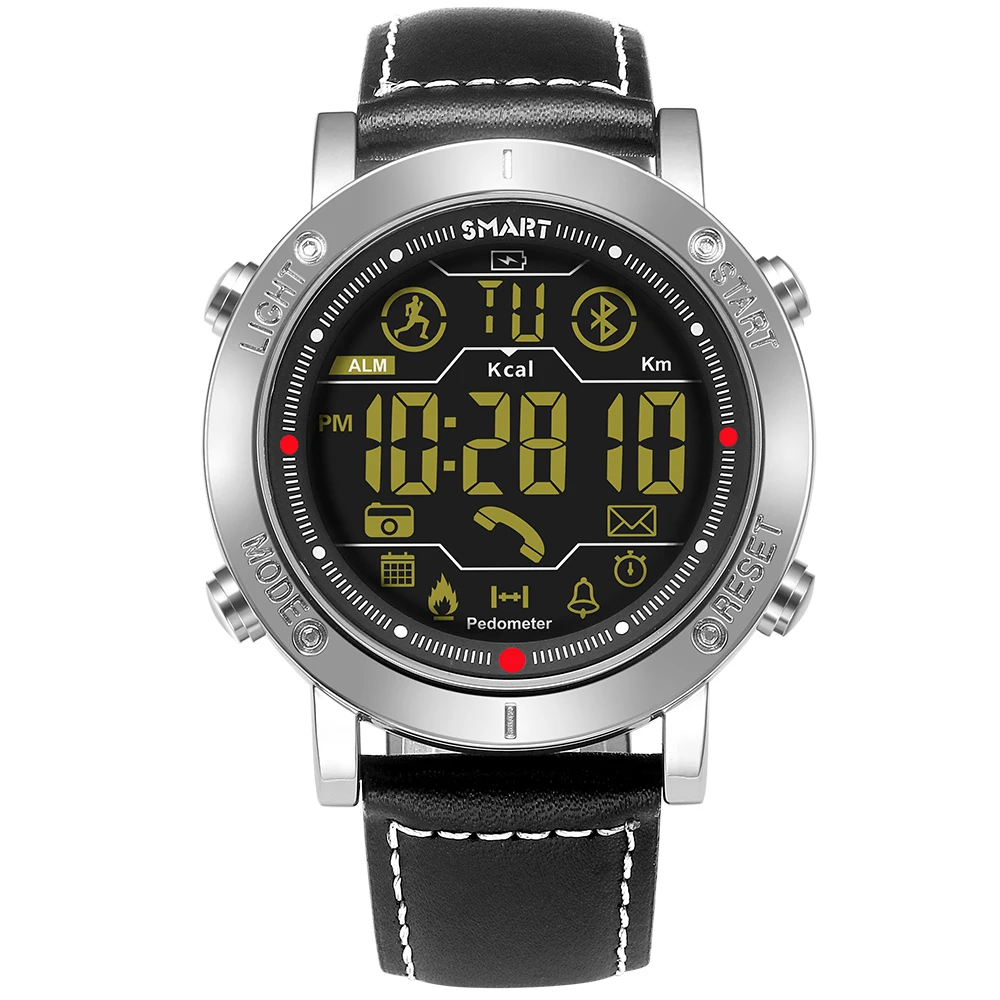 

JeiSo New Smart Men Watch Men Leather Strap Pedometer Bluetooth Waterproof Digital Electronics Sport Mens Watches For Smartwatch