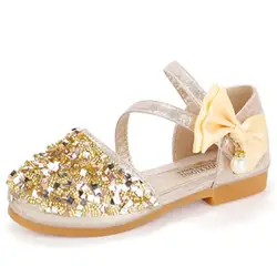 Xinfstreet модная детская обувь для девочек со стразами Bling дети туфли принцессы для девочек Младенческая танцевальная обувь для девочек размер