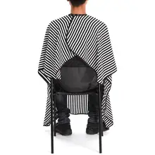 Салонный парикмахерский плащ для парикмахерской парикмахерские для стрижки волос Парикмахерская водонепроницаемая ткань черно-белые полосы 15p106