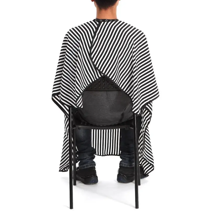 2018 Salon Barber Gown Cape Hairdresser Cutting Hair Hairdresser Waterproof Cloth Black and white stripes Freeshipping 15p106