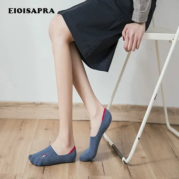 

[EIOISAPRA]Cat Colorful Pattern Women's Cute Socks Creative Embroidery Handmade Cotton Funny Socks Shallow Mouth Socks Sokken