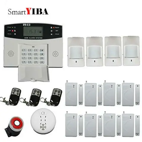 

SmartYIBA Security GSM Alarm System LCD Display Smoke Kit Wireless Fire Alert Home Security System Support SMS & Dialing Alarm