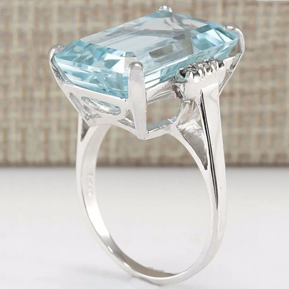 ZheFanku роскошное синее имитационное кольцо, элегантное женское серебряное кольцо, фантастический подарок, модное женское кольцо