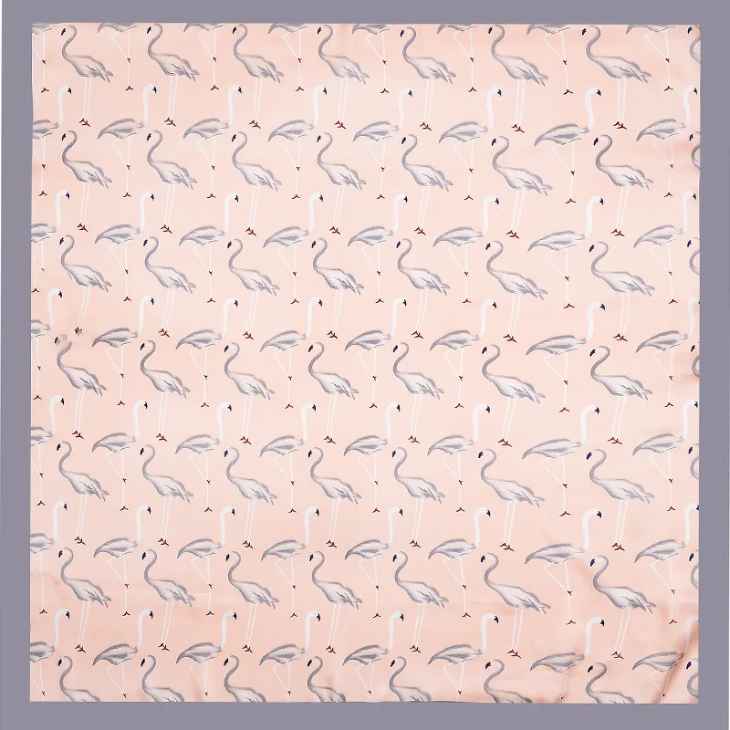 POBING Фламинго печати квадратные шарфы Испания хиджаб пятно Шелковый шарф для женщин Мода OL Леди Оголовье небольшой платок бандана 70 см* 70 см