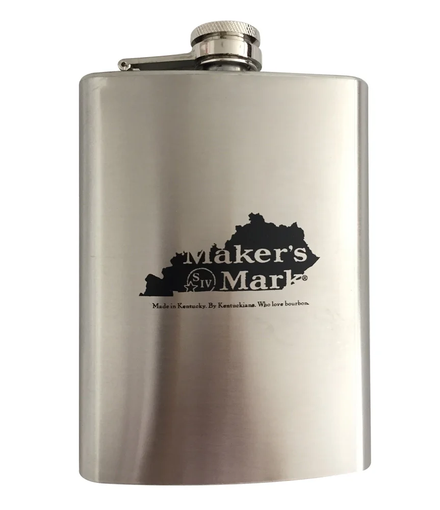 8OZ maker's mark whisky 304 Stainless Steel Hip Flask Liquor Whisky