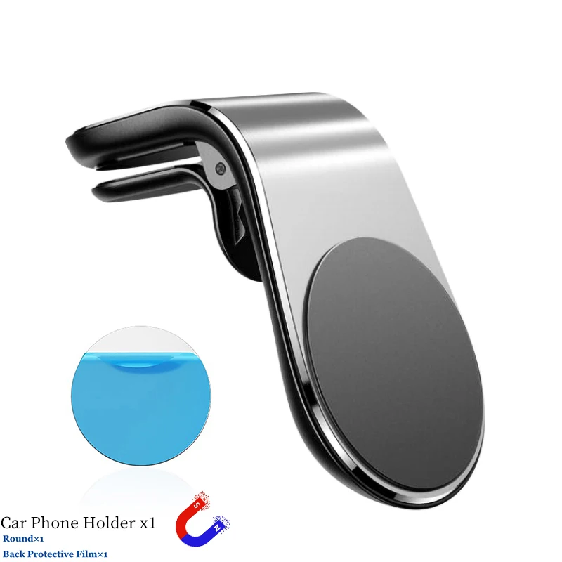 QIBOY магнитный автомобильный держатель для телефона в Автомобиле вентиляционное отверстие крепление магнит держатель для мобильного телефона держатель для навигатора для iPhone XS Max samsung S6 - Цвет: Серебристый