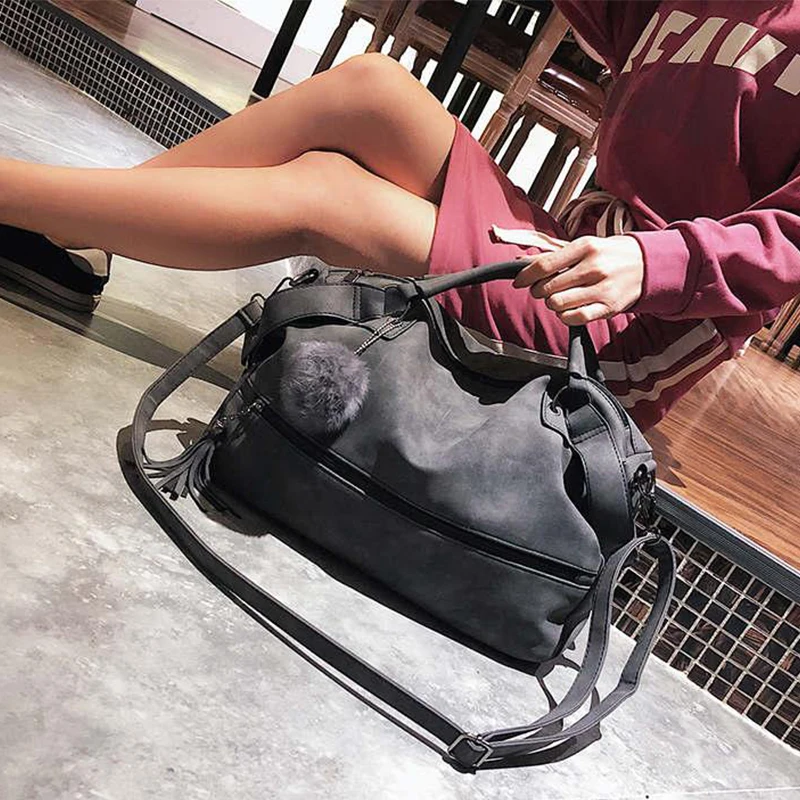 Preise 2019 NEUE handtasche frauen casual tote tasche weiblichen große schulter messenger taschen hohe qualität Wildleder Leder handtasche mit pelz ball
