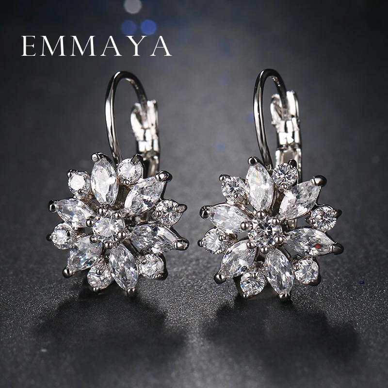 Женские серьги-гвоздики с кристаллами Emmaya, золотые, цветные циркониевые серьги (art.: 7a260f841) - 7a260f841