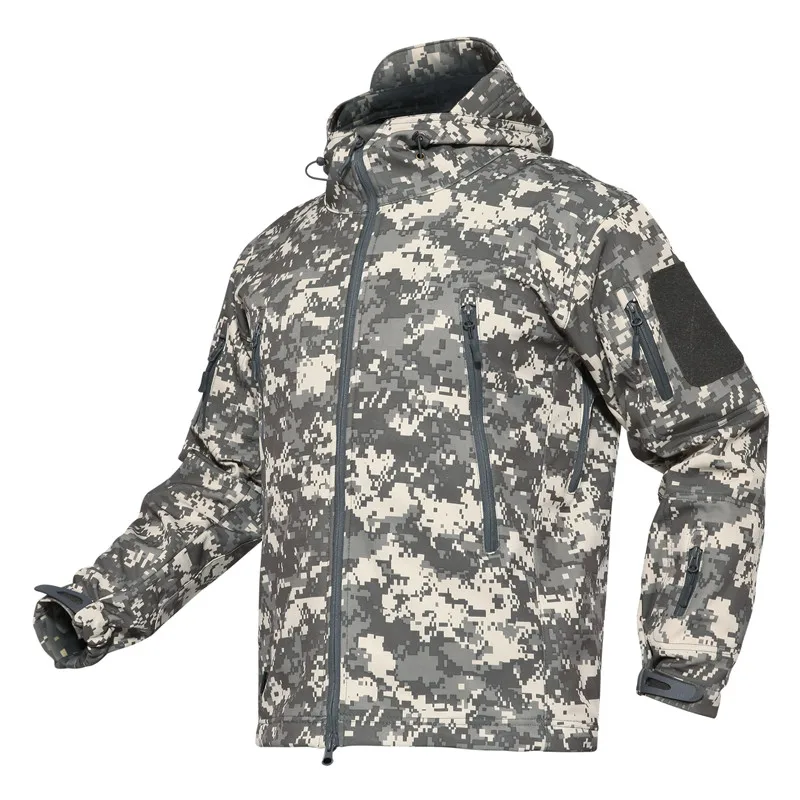 WOLFONROAD зимняя куртка водонепроницаемая ветрозащитная куртка мужская спортивная верхняя одежда походная куртка Мягкая оболочка термокуртки - Цвет: acu