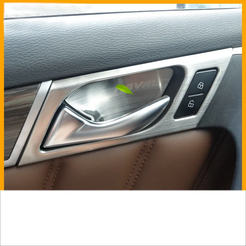 Online Lsrtw2017 de acero inoxidable interior del coche de tazón de la puerta con marco adornos decoración de la Gran Muralla haval H9 2015, 2016, 2017, 2018 2019