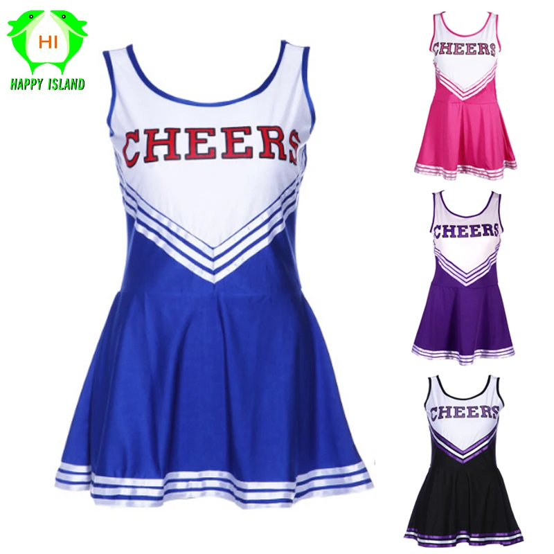 

2019 New Cheerleader Uniform Women Dresses Cosplay Costumes High School Girl Cheerleading Costume Cheers Uniforms Cheer Up Dress