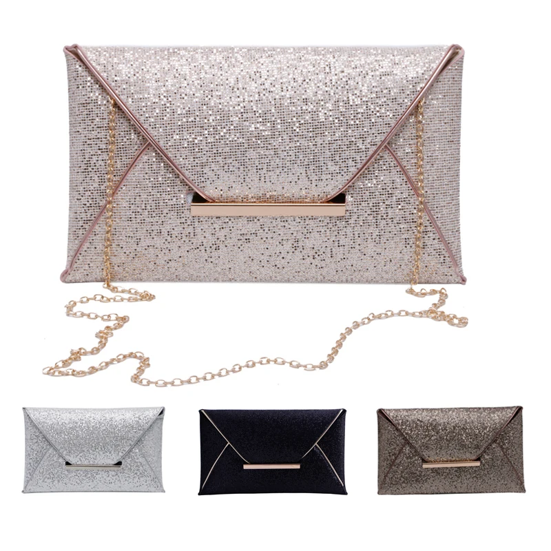 

New 1Pc New Women Glitter Sequins Handbag Evening Party Envelope Clutch Bag Wallet Purse