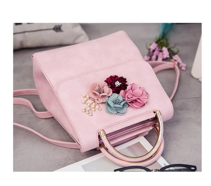 Yaroslava Модный женский рюкзак Цветочная женская сумка через плечо школьный рюкзак для девочек pu кожаный рюкзак LL2 - Цвет: Розовый