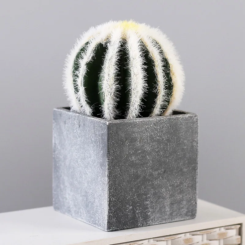 Creative Plastic Simulation Plant Green Cactus Model Plastic Figurine