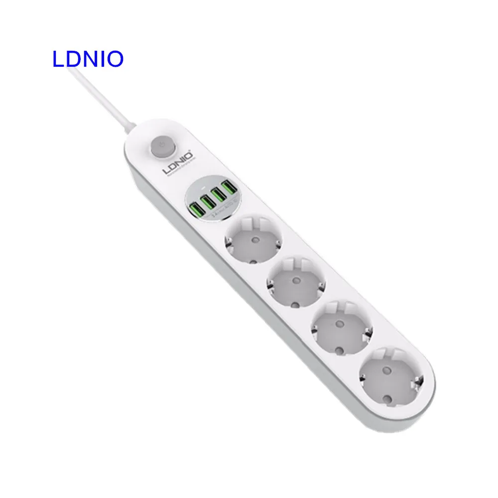 Продажа LDNIO мощность полосы ЕС AC разъем Переключатель стабилизатор напряжения 4 розетки с USB разъем удлинитель для телефона цифровой Камера