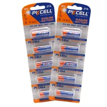 Pkcell – 10 piles alcalines à usage unique, pour sonnette et télécommande, 27A/MN27/GP27A/L828/A27, 12V