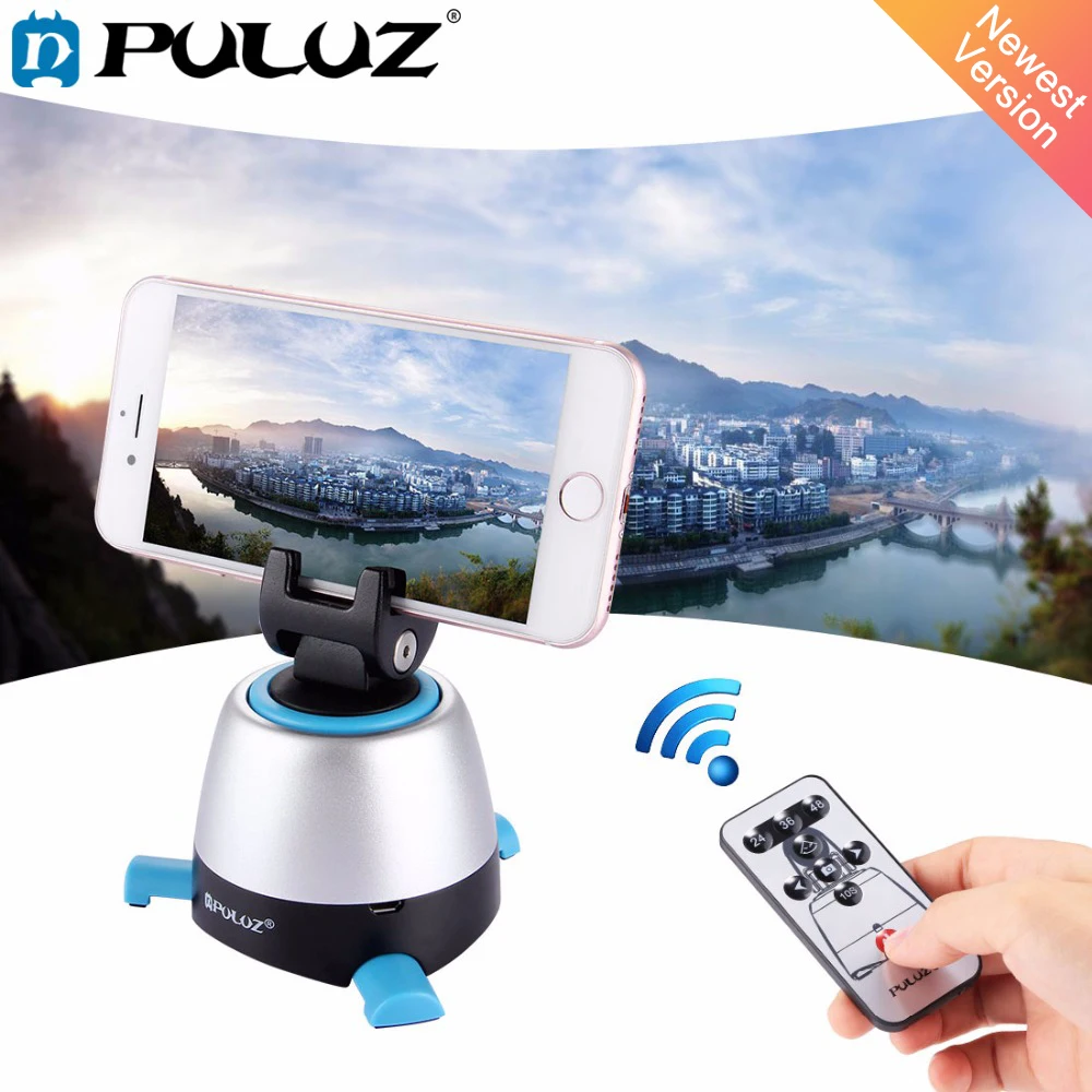 

PULUZ 360 Degree Rotation Panning Rotating Panoramic tripod head with Remote Controller Stabilizer for Iphone GoPro DSLR Cameras