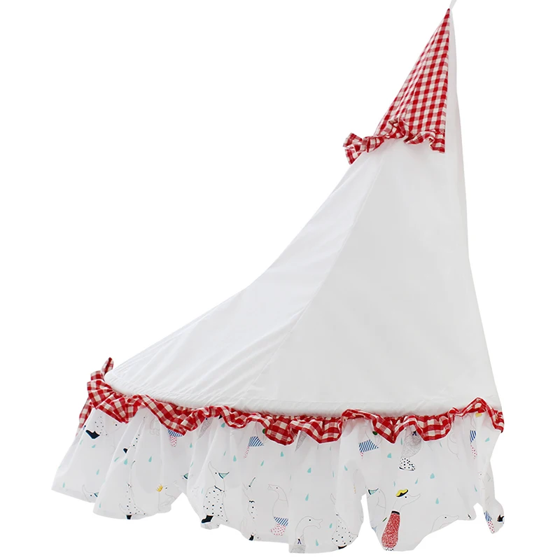 Детские палатки teepee детская игровая комната хлопок портативный балдахин для детской кроватки украшения детской комнаты подарки на день рождения Реквизит для фотографии - Цвет: Red Plaid Tent Only